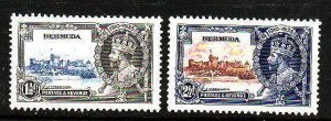 Bermuda-Sc#101-2- id7-unused hinged  KGV 1/2 set-Silver Jubilee-1935-