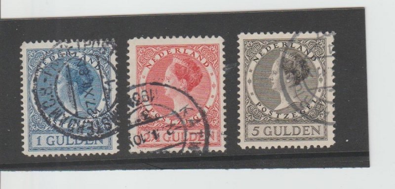 Netherlands  Scott#  161-163  Used  (1925-30 Queen Wilhelmina)