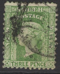 NEW SOUTH WALES SG228d 1893 3d EMERALD-GREEN p12x11 USED