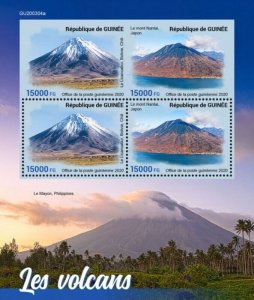 Guinea - 2020 Volcanoes, Licancabur, Mount Nantai - 4 Stamp Sheet - GU200304a