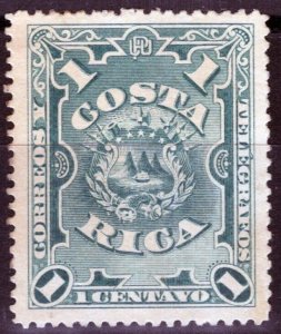 ZAYIX - Costa Rica 35 MNG 1c grnsh blue Arms of Costa Rica  080722S69