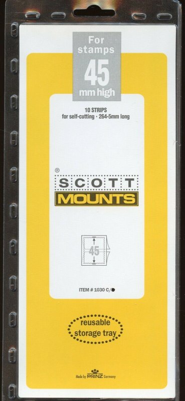 Scott (Prinz) Mounts,45(h) x 264 - 265(l), (264-65x45), Clear - 10 strips.