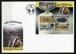 TOGO 2019  FOSSILS  SHEET  FIRST DAY COVER