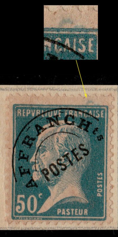 FRANCE Préo 68 50c Pasteur Surch. COLONIAS Spécimen UPU (Col. Portugaise de Goa)