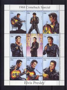 Senegal 1998 ELVIS PRESLEY 1968 Comeback Special Sheet Perforated Mint (NH)