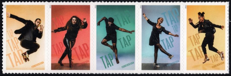 SC#5609-13 (Forever) Tap Dance Strip of Five (2021) SA