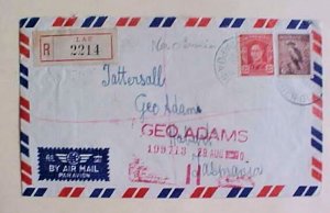 AUSTRALIA  NEW GUINEE LAE 1950 REGISTERED B/S HOBART