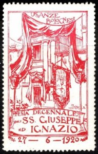 1920 Italy Poster Stamp 10th Anniversary Celebration Of Saint Giuseppe Ignazio