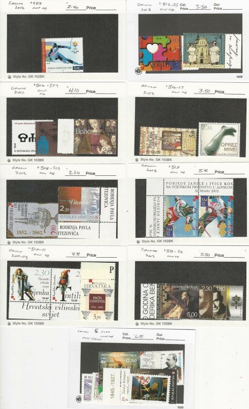 Croatia Postage Stamps, #483//522 Mint NH, 2002-2003, JFZ