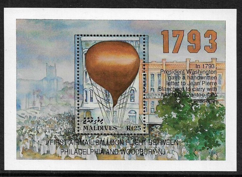Maldive Is #1913 MNH S/Sheet - Blanchard's Balloon 1793