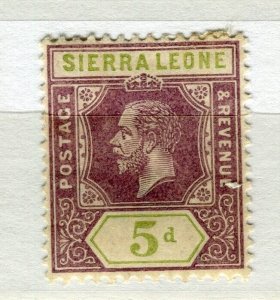 SIERRA LEONE; 1912-20 early GV issue fine Mint hinged Shade of 5d. value