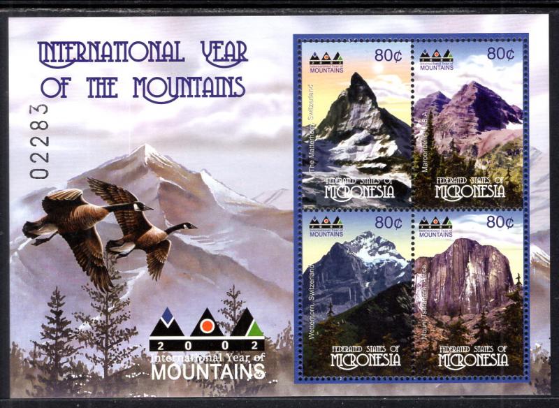 Micronesia 492 Mountains Souvenir Sheet MNH VF