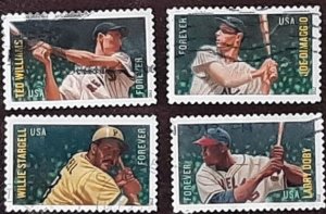 US Scott # 4694-4697; four used, BB All-Stars,2012; VF centering; off paper