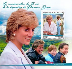 NIGER - 2022 - Princess Diana - Perf Souv Sheet - Mint Never Hinged