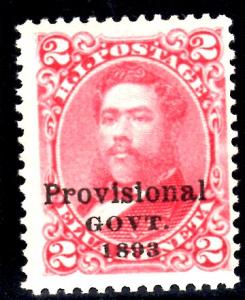 Hawaii #66, mint hinged, better centering