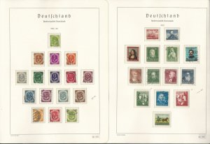 Germany Stamp Collection on 2 Hingless Lighthouse Pages, 1951-1952, JFZ