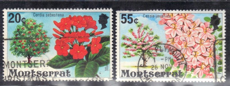 MONTSERRAT SCOTT #346, 349 USED,  20c, 55c 1976