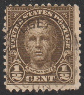 SC# 551 - (1/2c) -  Nathan Hale, Used Single