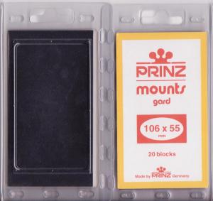 Prinz Black Stamp Mounts gard 106/55 20 Blocks