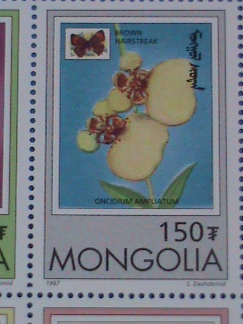 1997-SC#2269-7 MONGOLIA STAMP ORCHIDS LOVELY COLORFUL FLOWER- MINT-NH FULL SHEET