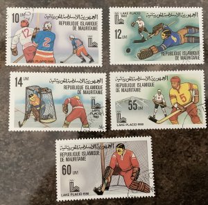 Mauritania 1979  Scott 432-436 CTO - Winter Olympic Games, Lake Placid N.Y.