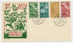 Cover / Postmark Spanish guinea 1959 Flowers