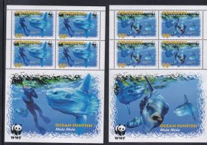 Penrhyn # 462-465, WWF - Ocean Sunfish, Complelte Sheets, NH, 1/2 Cat.