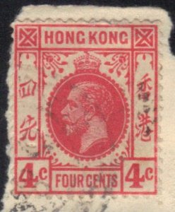 HONG KONG SCOTT#  111 USED 4c 1912-14