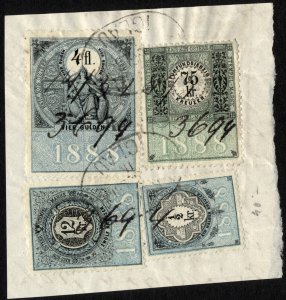 Austria 1888 Revenue Stamps Piece 4 Gulden 75Kr Iglau Jihlava  District Court