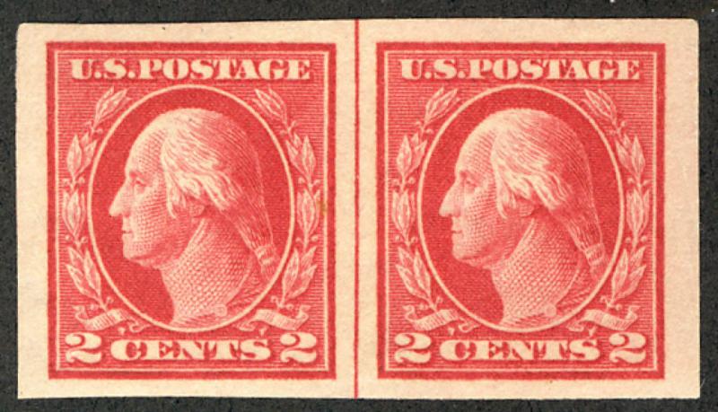 US #409 SUPERB JUMBO mint never hinged, LINE PAIR, wonderful color and freshn...