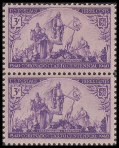 US 898 Coronado Expedition 3c vert pair MNH 1940