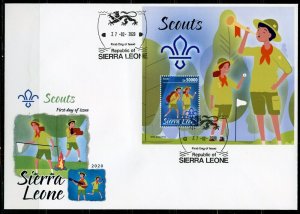 SIERRA LEONE 2020 SCOUTS SOUVENIR SHEET FIRST DAY COVER