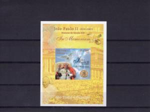 St.Thomas & Principe 2005 In Memoriam Pope John-Paul II/SPACE (9) S/S MNH