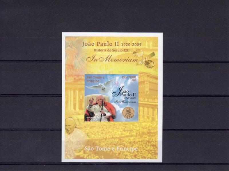 St.Thomas & Principe 2005 In Memoriam Pope John-Paul II/SPACE (9) S/S MNH