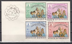 Kuwait, Scott cat. 401-404. Human Rights issue. First day cover. *