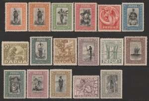 PAPUA 1932 Pictorial set ½d-£1 including both ½d.