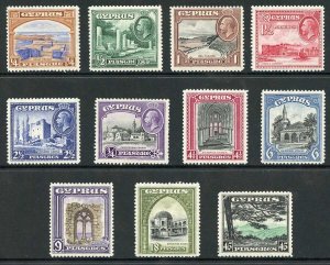 Cyprus SG133/43 KGV 1934 Set of 11 Fine M/Mint