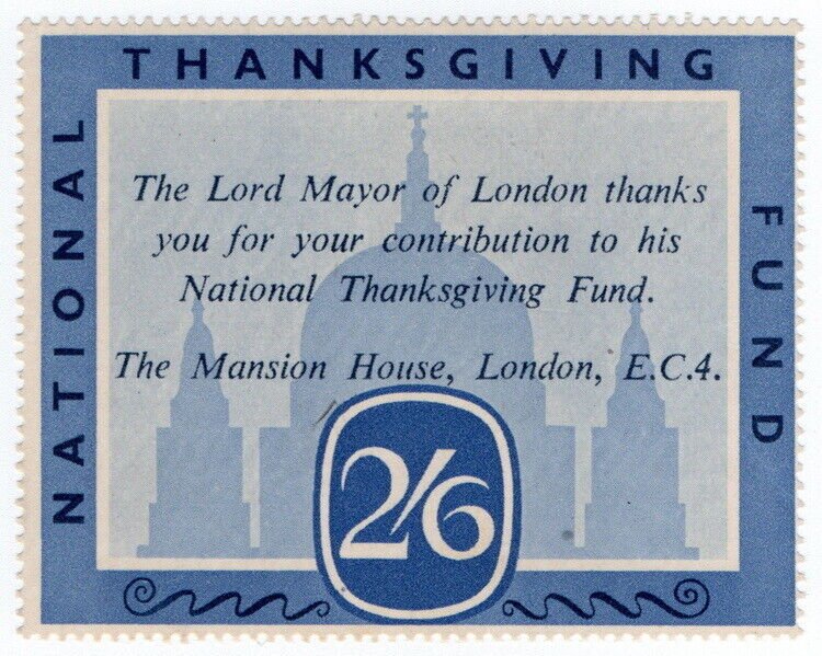 (I.B) Cinderella Collection : National Thanksgiving Fund 2/6d