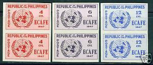 Philippines Scott 516-518a imperf pairs MH* CV$20