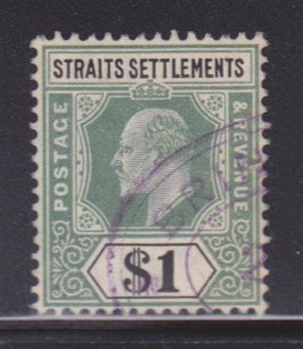 Straits Settlements 102 VF-used light cancel nice color cv $ 75 ! see pic !