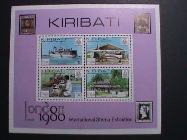 KIRIBATI-1980-SC#355a-LONDON INTERNATIONAL STAMP SHOW-MNH-SHEET-VERY FINE