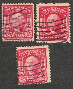 US Scott # 319, used, lot of 3, CV = $ 0.75, Lot 250152-01