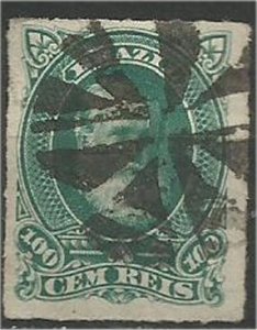 BRAZIL , 1899, used 100r Emperor Dom Pedro Scott 72