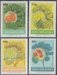 PAPUA NEW GUINEA Sc # 794-7 CPL MNH FLOWERING TREES