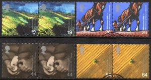 1999 Sg 2107/2110 Millennium Series The Farmers' Tale Set of 4 Pairs Fine Used