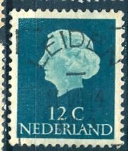 Netherlands; 1954: Sc. # 345: O/Used Single Stamp