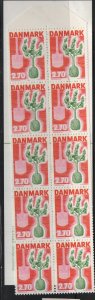 DENMARK  749  MNH  COMPLETE BOOKLET PANE