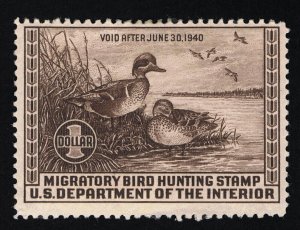 VERY AFFORDABLE GENUINE SCOTT #RW6 F-VF MINT OG H CHOCOLATE DUCK STAMP #19135