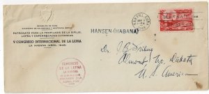 Cuba 1948 International Congress for Leprosy first day cover, with letter head