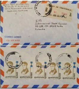 A) 1938, GUATEMALA, FROM COLONIA RENAISSANCE VILLA NUEVA TO FINLAND, AIRMAIL, RE